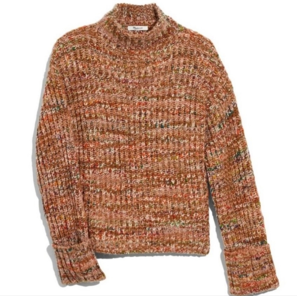 Madewell Rayner Mockneck Wool Multicolored Sweater Women Size Small